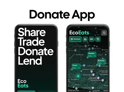 EcoEats: Food Sharing and Donation Mobile App Concept Design app design donate eat eco mobile app ui design sharing app