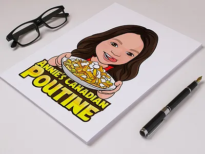 Cartoon Portrait of a Cute Girl with a Plate of Poutine 2d cartoon design cartoon cartoon logo cartoon portrait cartoonist cartoonsaz character design cute girl design girl girl cartoon graphic design illustration logo logo design palte portrait poutin vector vector logo