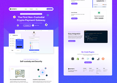 Paymento - Crypto Payment Gateway Website bitcoin btc crypto landing page minimal payment saas ui design website website design