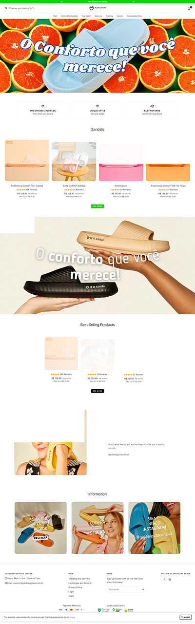 PE DE ALGODAO branding fashion shoes store