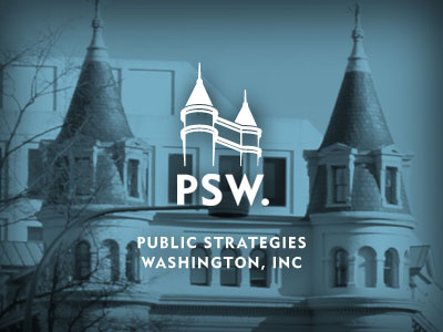 PSW Inc blue brand consulting logo type washington white