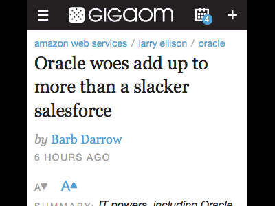 GigaOM article experience, mobile gigaom responsive responsive design technology web web design