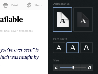 Font Album Wip. Reading controls album app collection desktop document font fonts manager paper reader selector software toggle typography