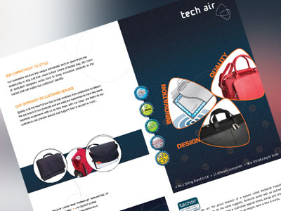 Tech Air Brochure bags blue brochure brochure design clean colorful colors design leather tech tech air