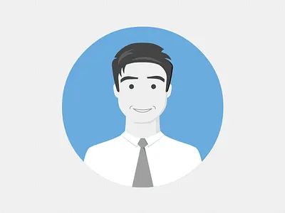 Business Time business character face flat illustration man
