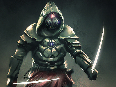 Weekend Warrior art assassin concept cyborg design illustration warrior