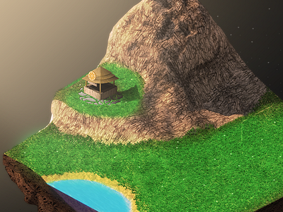Chunk Island V2 chunk fields floating island landscape photoshop