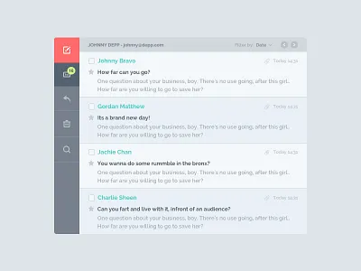Small Email Thing compact email flat inbox small ui ux widget