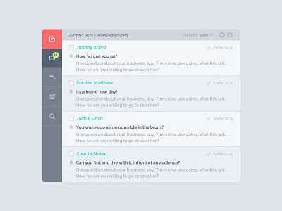 Small Email Thing compact email flat inbox small ui ux widget