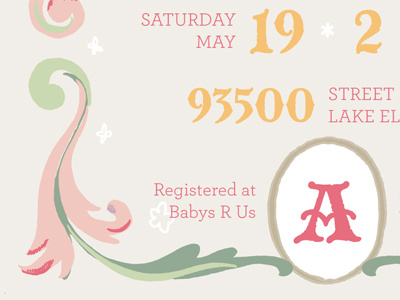 Baby Shower Invite baby green invitation invite pink princess shower