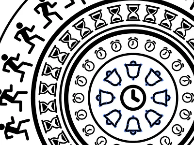 Time bw icons illustration