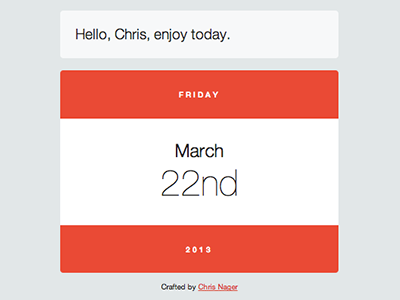 Enjoy today. date flat today