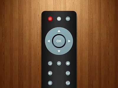 Fully Vector Remote Control black button design grey gui remote ui ux vector wood