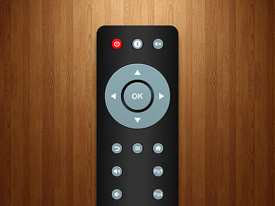 Fully Vector Remote Control black button design grey gui remote ui ux vector wood