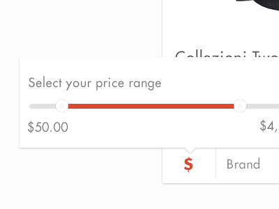 Clean Price Range price range sort ui uix webdesign