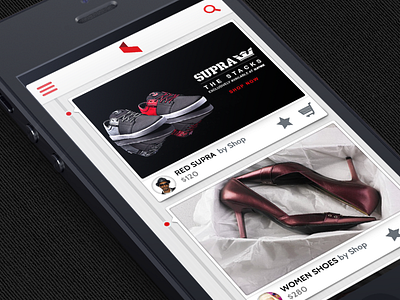Shopping Timeline app clean fashion image ios iphone product red shopping timeline ui