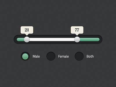 Age Range Slider form green slider texture user interface