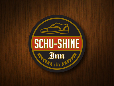 Schu-Shine Inn badge bar beer fun identity inn logo logotype minimal modern shine shoe wheat