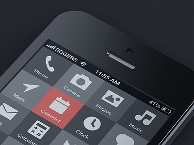 iPhone 5 Reduced geomicons interaction iphone menu mobile ui