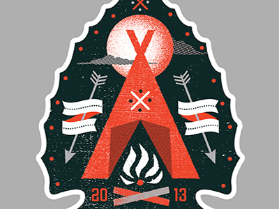 Camping Tee Pee T arrowhead illustration screenprint tee pee texture