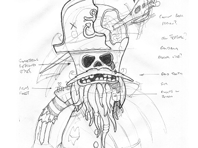 Undead Helmsman (Character Design) anchor beard dead drawing helmsman my poor brain pirate ship skeleton skull smith tim tim smith undead zombie