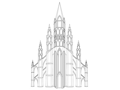 Cathedral Outlines animation cathedral illustration rough work in progress
