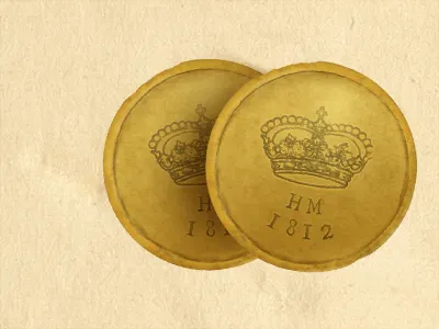 Doubloons coin pirate vintage