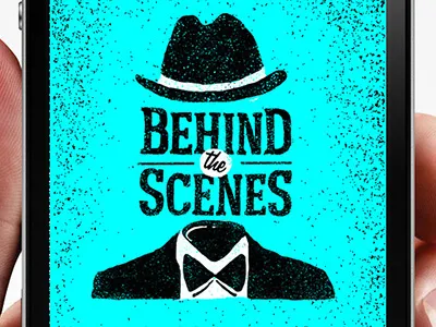 Behind the scenes logo behind the scenes blue game iphone logo typo