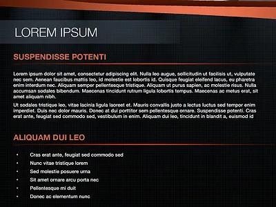 Layout for an info page design desktop info ui web website