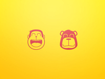Monkey & Bear animals bear logo marks monkey