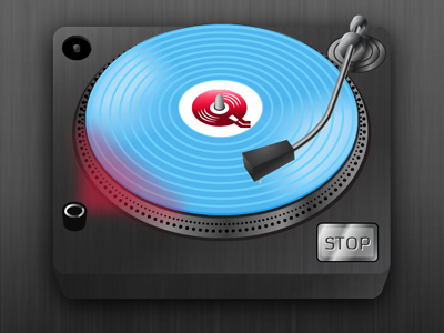 DJ Tecknique record player illustration music player perspective record player turntable vector website asset