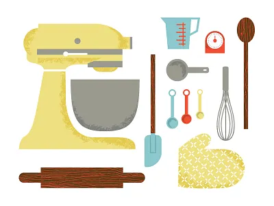 Lou Lou's Bakery icons bakery cookies lou lous bakery measuring cup mixer pattern roller spatula texture timer whisk wood wooden spoon