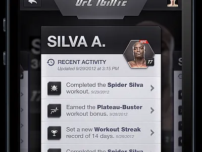 recent activity app ui