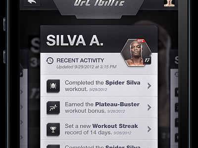 recent activity app ui