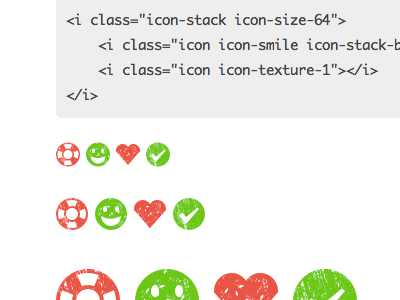 Textured Icons with Icon Stacks article blog how to icon icon font icon stack weather