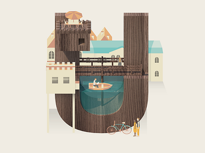 letter U illustration letter typography
