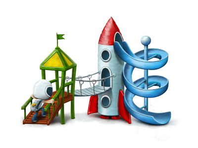 Children's rocket children plasticine rocket slides