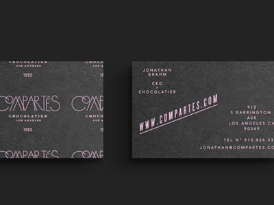 Compartes Chocolatier business cards chocolate compartes kyle poff logos los angeles