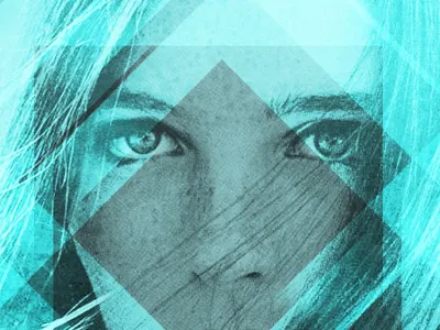 Playlist Cover geometric girl playlist teal