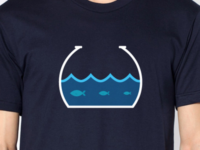 Fish Bowl Tee blue fish fishbowl illustration navy tee tshirt