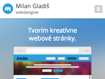 Responsive web - milangladis.sk blue button clean icon iphone landing porfolio responsive simple tablet ui ux web webdesigner wireframe