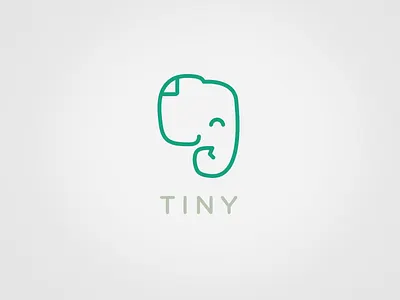 Tiny Elephant take 2 elephant evernote green icon line simple