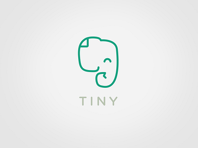 Tiny Elephant take 2 elephant evernote green icon line simple