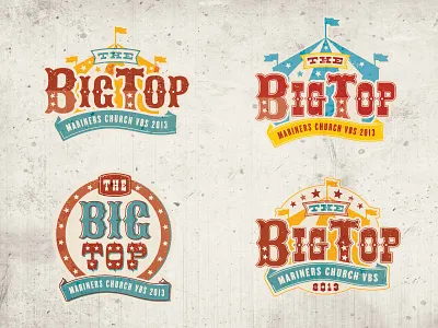 Logo ideas big top branding carnival circus emblem identity illustration kids logo retro vbs vintage