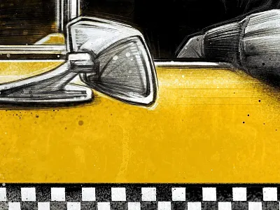 Coming Soon: Martin Scorsese Art Show Tribute cab de niro gallery illustration martin scorsese preview print scorcese scorsese show taxi driver yellow