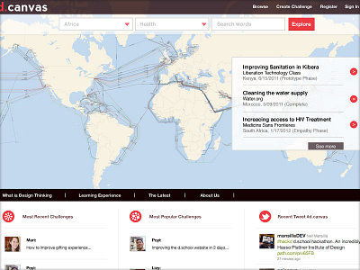 d.canvas landing page concept interface landing page search ui ux