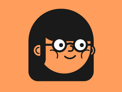 smiley girl girl glasses head illustration kid smile vector