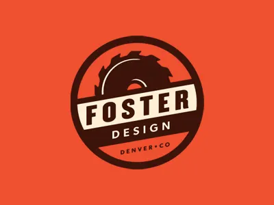 Foster Design badge blade branding circular saw colorado denver design furniture logo wood working