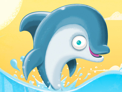 dolphin character design delfin dolphin illustration ocean sea water