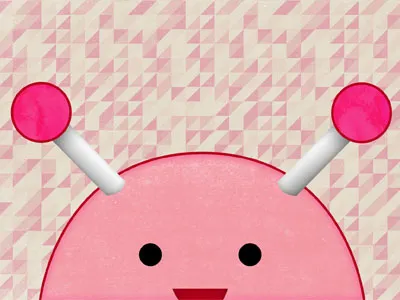 Birthday Robot pattern pink robot triangles